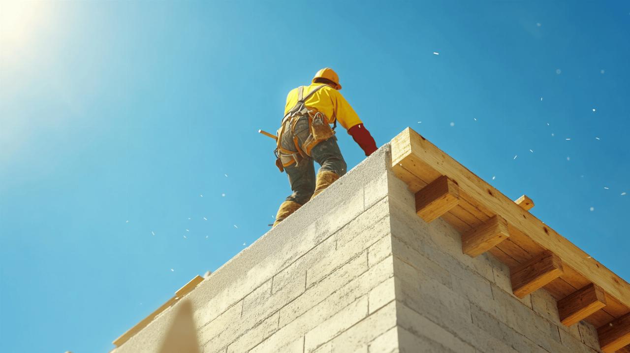 Charpente a 1 pente sur parpaing : Les normes de securite pour installer votre toiture mono-pente